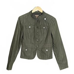 Gadzooks Women’s Military Style Olive Green Cropped Jacket Size M Utility